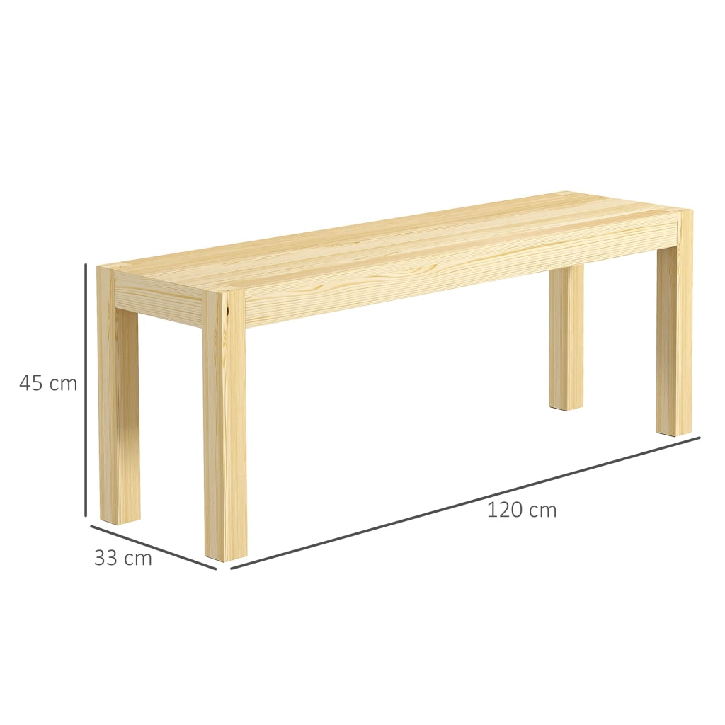 Panca da pranzo in legno massello ¨C Xylo ¨C 3 posti 120x33x45 cm naturale