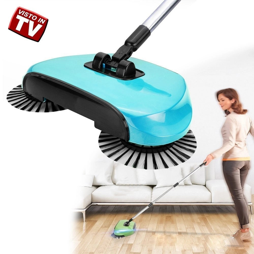 Trade Shop - Scopa Rotante Easy Aspirapolvere Pavimenti Con Setole Rotanti Senza Sacchetto -