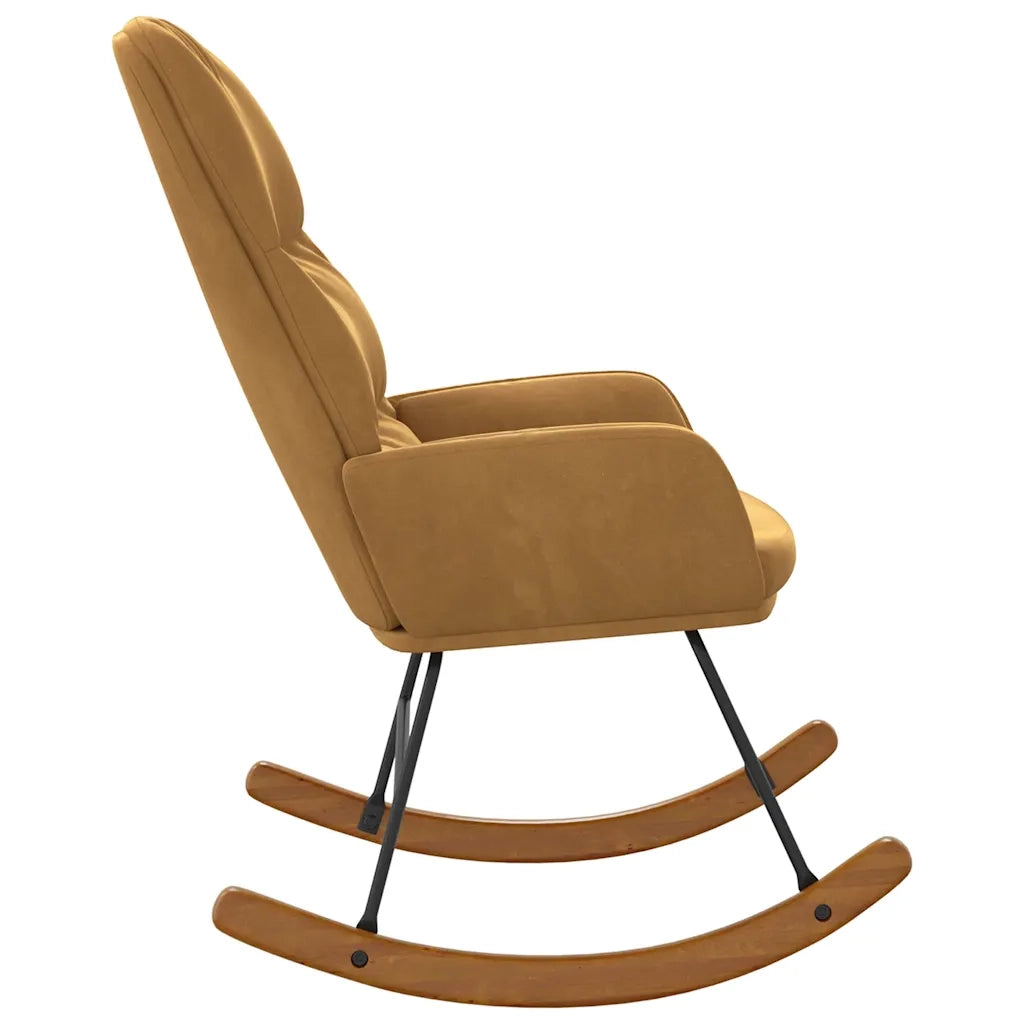 Sedia a Dondolo Marrone in Velluto 4102629