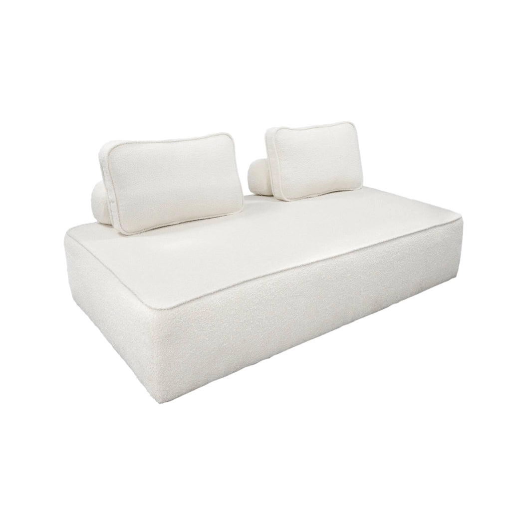 Poltrona per divano modulare bouclé 2 posti, crema