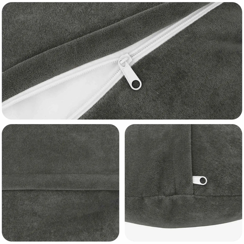 Cuscino con cuscino HEERLEN 6 pz Antracite Fleece in microfibra 928804