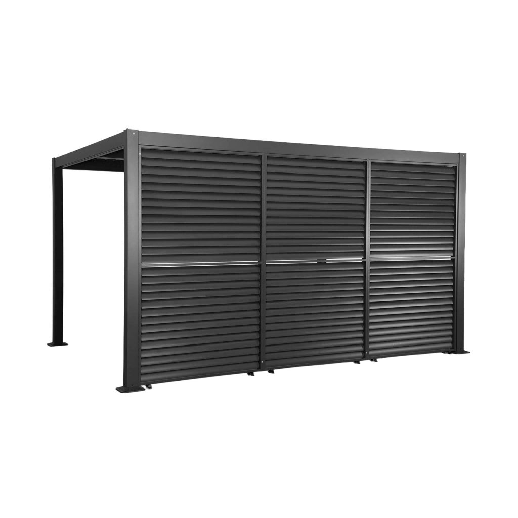 Pergola bioclimatica  3x4m in alluminio e acciaio + 3 persiane 1.3m