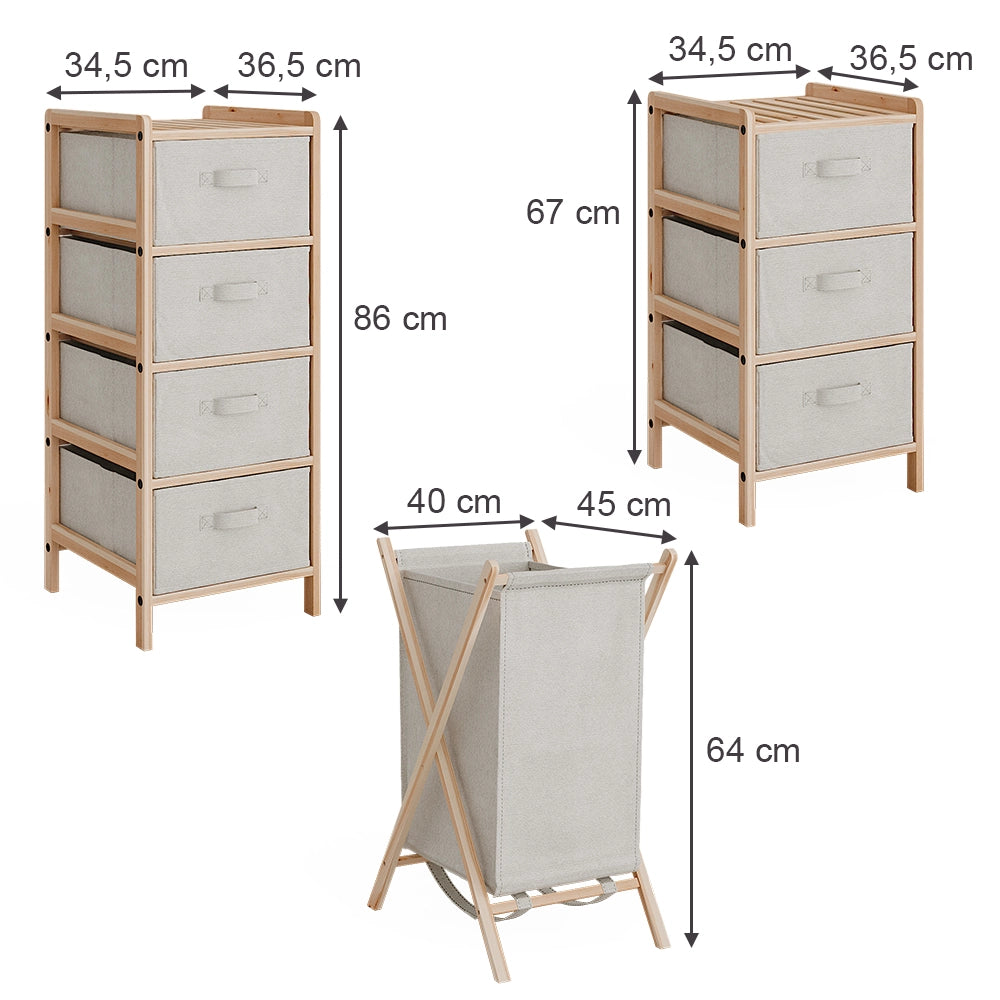 Vicco Set di mobili da bagno Beige 3 parti