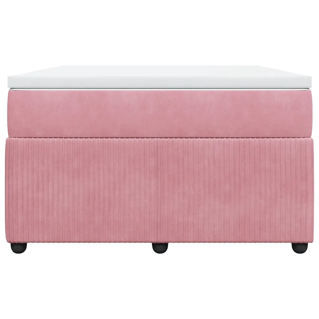 Giroletto a Molle con Materasso Rosa 120x200 cm in Velluto