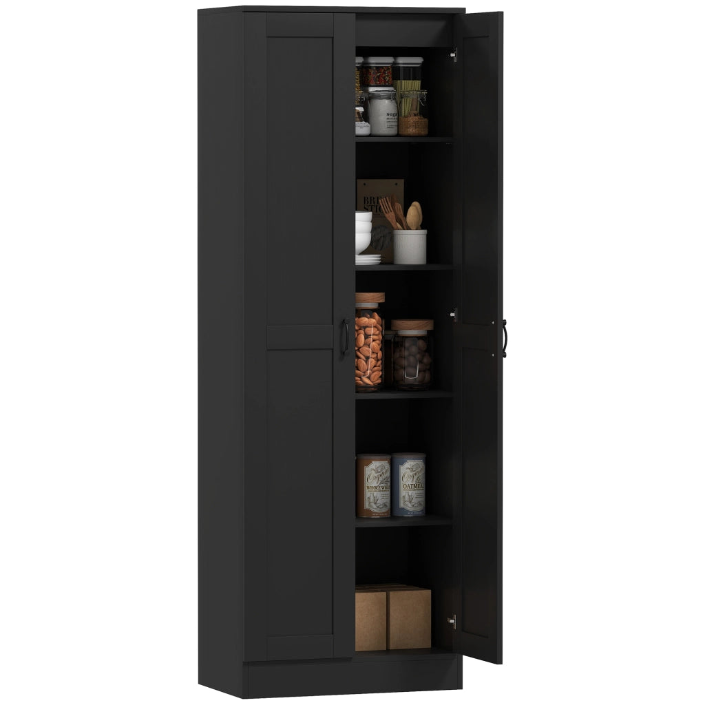 Armadio 2 Ante con 5 Ripiani ¨C Zephmum ¨C Nero 60x36.5x175