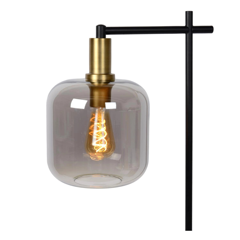 Lampada da terra industriale JOANET vetro fumé E27