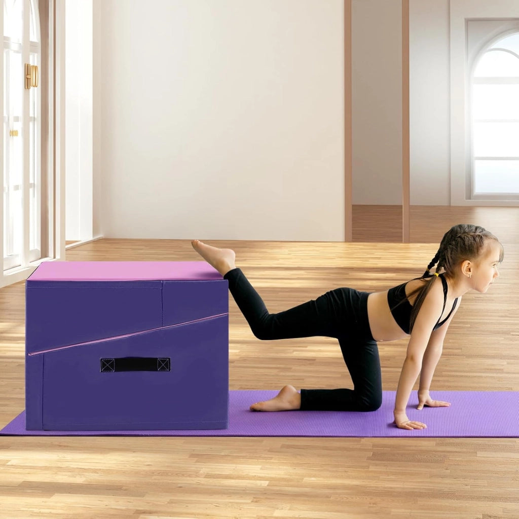 Materassino Ginnastica, Tappetino da Ginnastica Pieghevole con Schiuma EPE e Pelle PVC Antiscivolo e Maniglia, Tappetino da Esercizio a Forma di Cuneo per Casa e Palestra