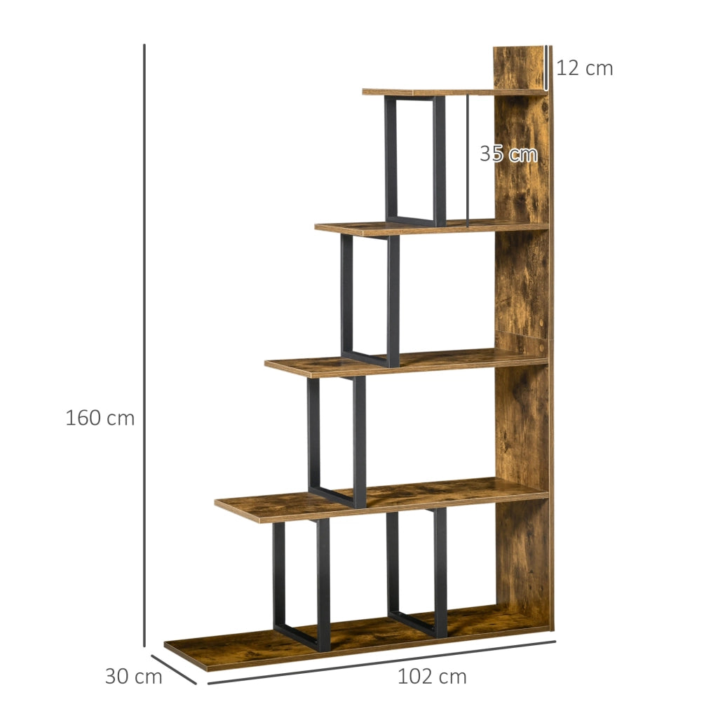 Libreria Stile Vintage/Industriale in Truciolato 102x30x160cm