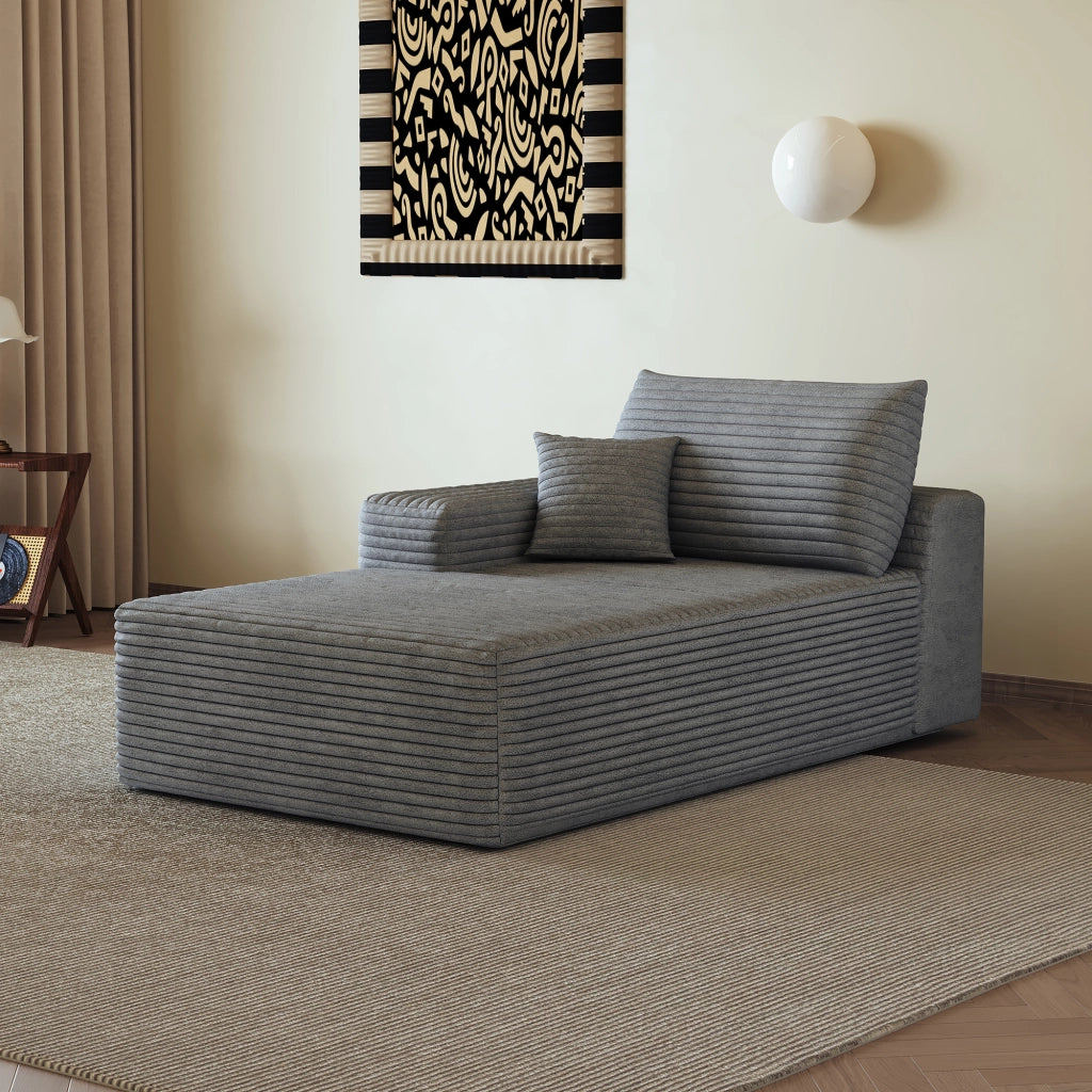 DIVANO LETTO ANGOLARE REVERSIBILE IN TESSUTO GRIGIO