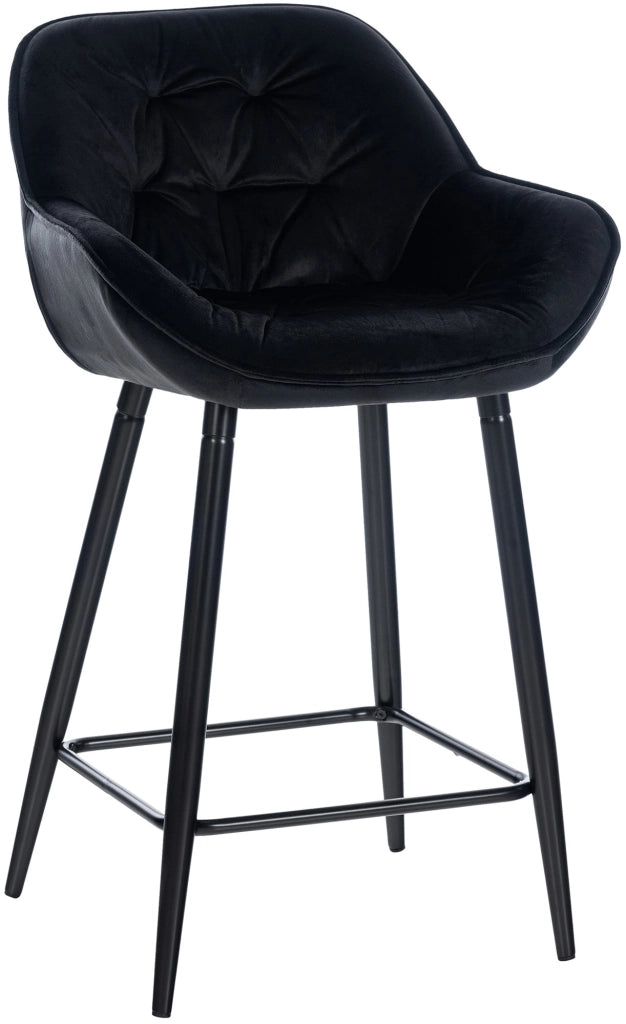 Sgabello da bar Gibson nero,Velluto