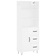 Buffet credenza cassettiera mobiletto mobile contenitore organizer cucina soggiorno salotto alto 69,5 x 34 x 180 cm legno ingegnerizzato bianco 02_0032758