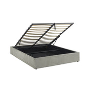 struttura letto con contenitore e rete a doghe 160x200cm, imbottita