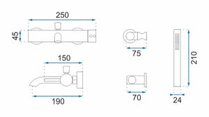 Rubinetto Da Vasca Rea Lungo Chrome