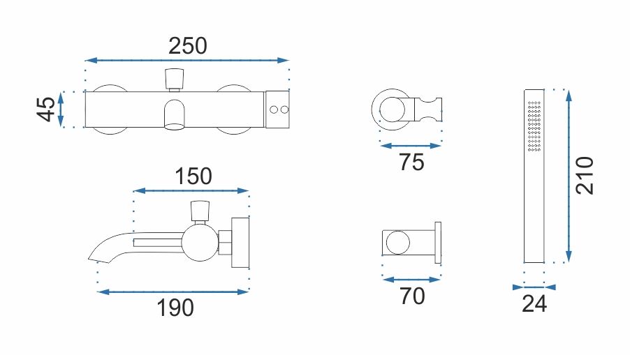 Rubinetto Da Vasca Rea Lungo Chrome
