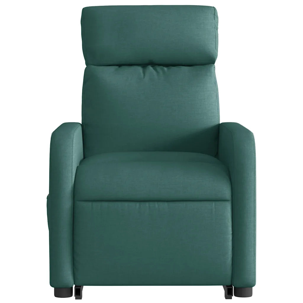 Poltrona Alzapersona Massaggiante Verde Scuro in Tessuto 3206714