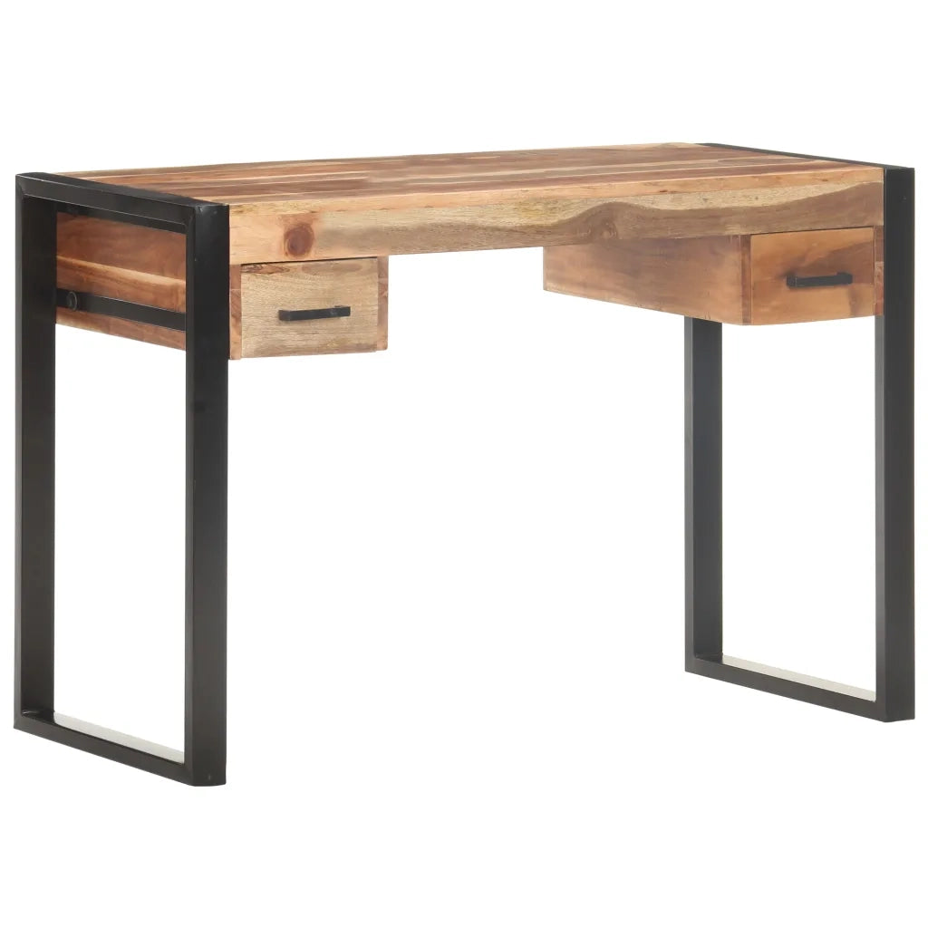 Scrivania 110x50x76 cm in Legno Massello con Finitura Sheesham cod mxl 57259