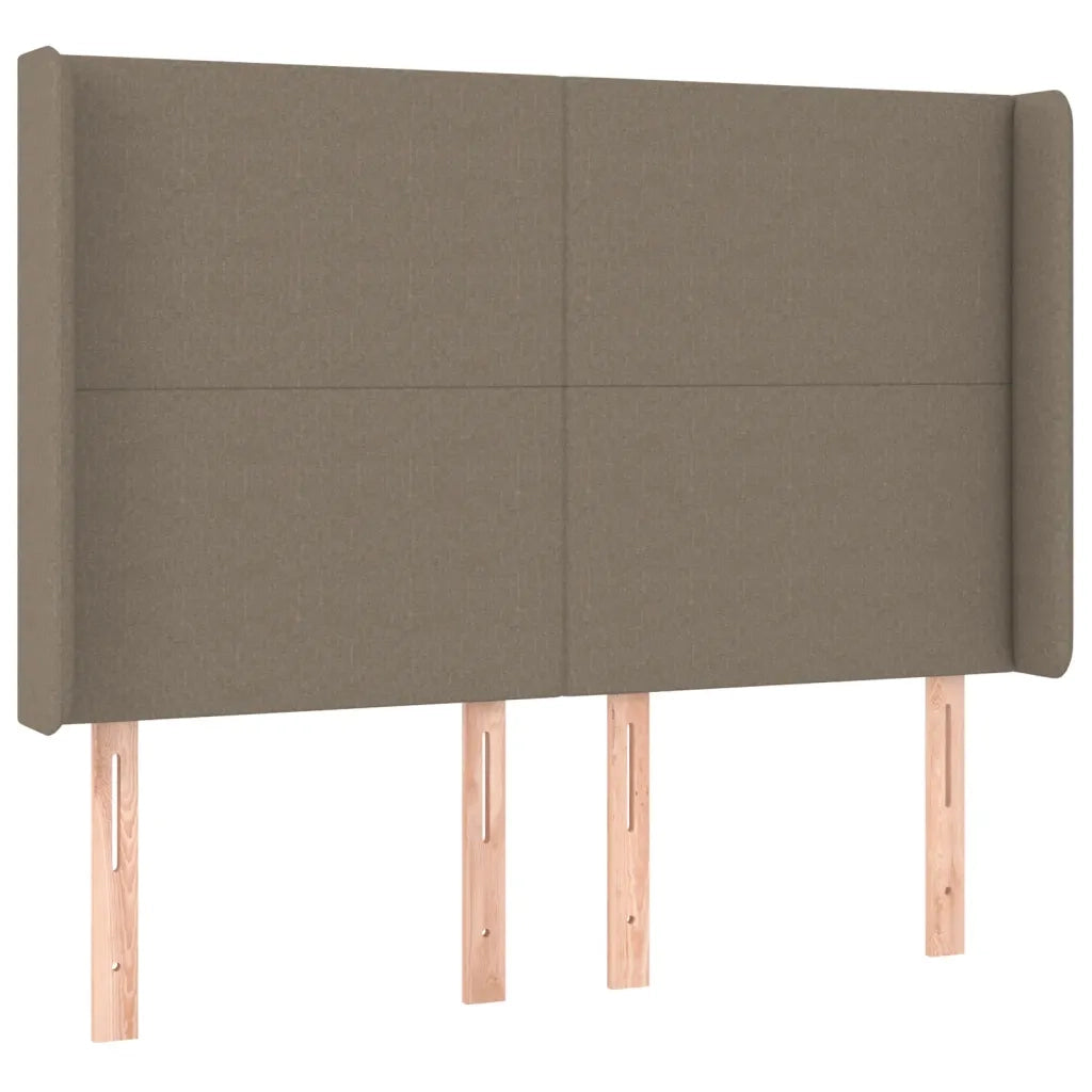 Letto a Molle con Materasso e LED Tortora 140x200 cm in Tessuto 3138721