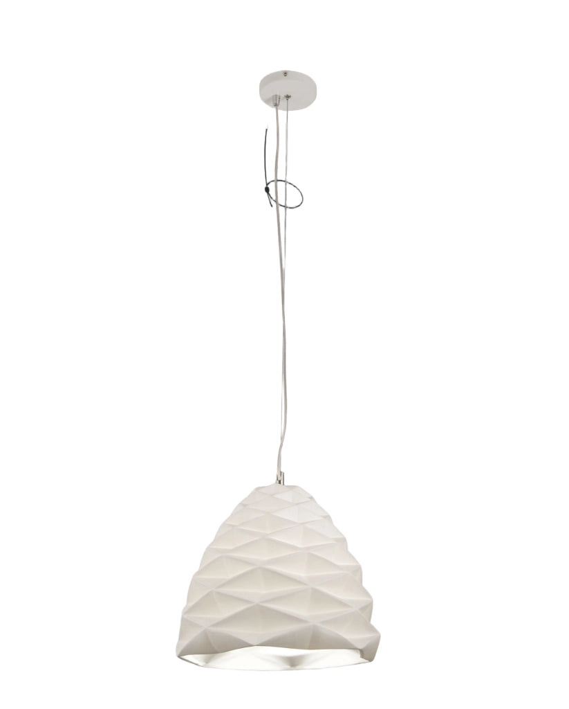 Duchessa Lampada a Sospensione in Metallo e Ceramica Bianca Ø300mm, attacco E27 40W, compatibile Smart Luce, Classe 1, Design Elegante