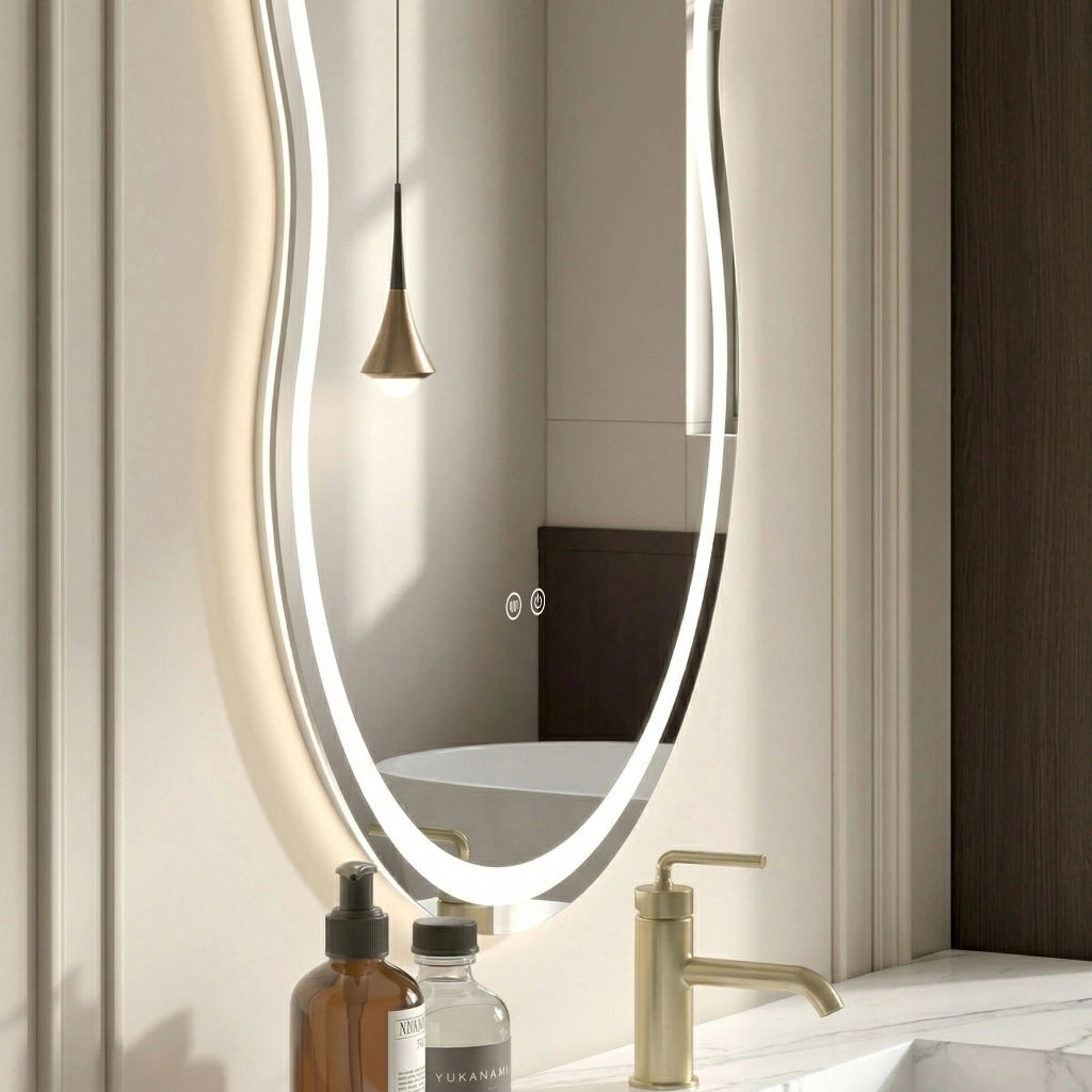 Specchio Led Uno 80x55 Cm