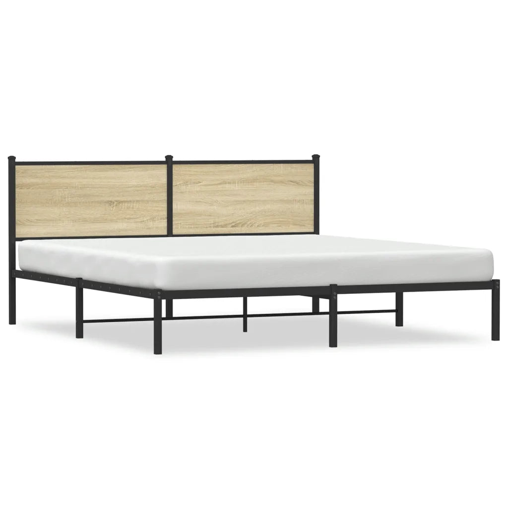 Giroletto senza Materaso in Metallo Rovere Sonoma 160x200 cm 4007719