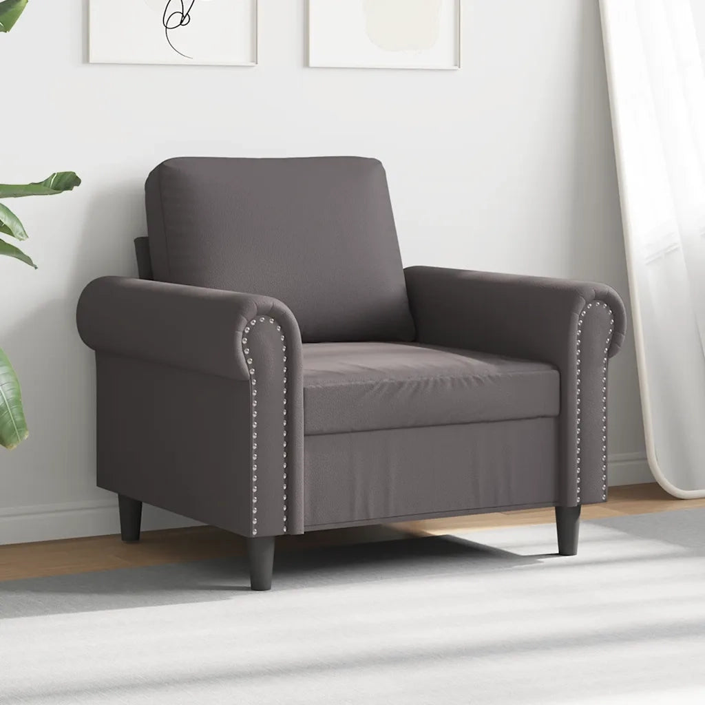 Poltrona-Divano Sedia Grigia 60 cm in Similpelle 685281