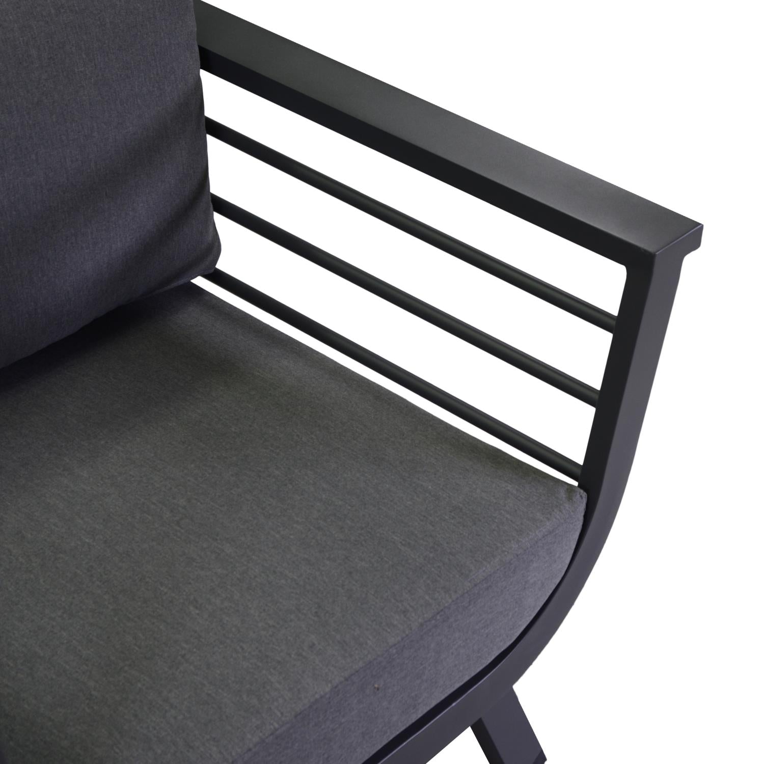 Set Salotto da Giardino 2 Poltrone e Tavolino in Alluminio Riverside Antracite