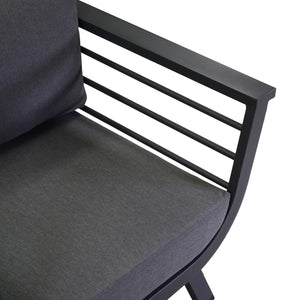 Set Salotto da Giardino 2 Poltrone e Tavolino in Alluminio Riverside Antracite