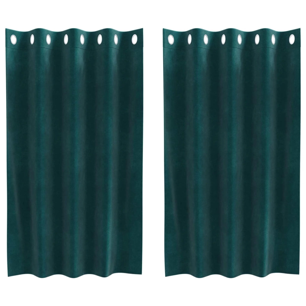 Tende oscuranti 2 pcs Verde Scuro 140 x 140 cm Velluto 4107208