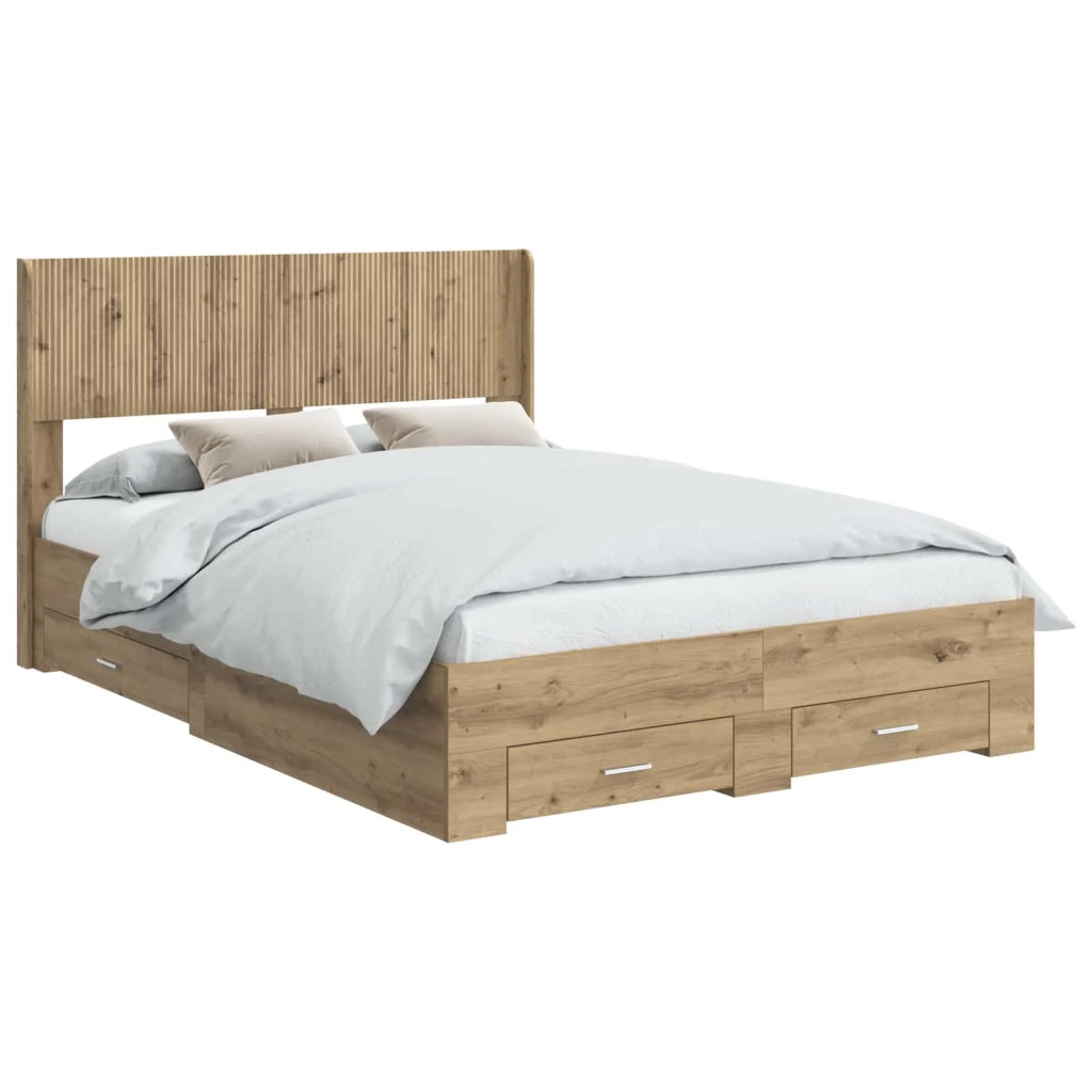 Struttura del letto con stoccaggio e testata Rovere Artigianale 3414498