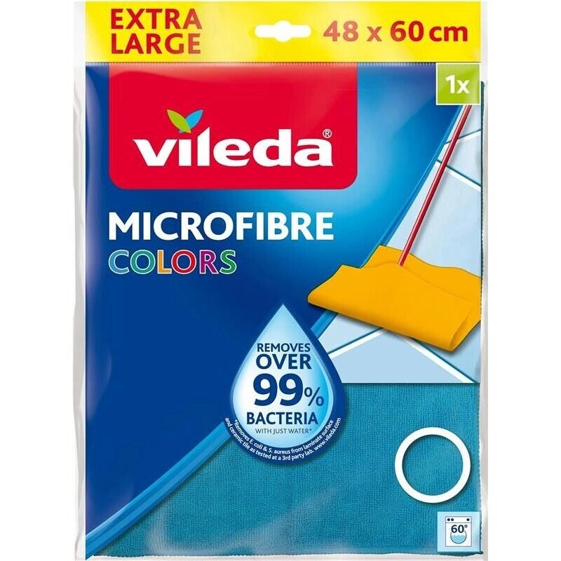 PANNO EXTRA LARGE IN MICROFIBRA COLORATO PER PAVIMENTI RIMUOVI BATTERI AL 99% 1PZ  48X60