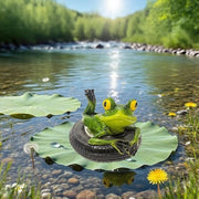 Decorazione per Piscina da Giardino - Statua di Rana per Esterno - Decorazione per Piscina - Mini Piscina Decorativa - Leggera - Dimensioni 13 x 14 x 9,5 cm
