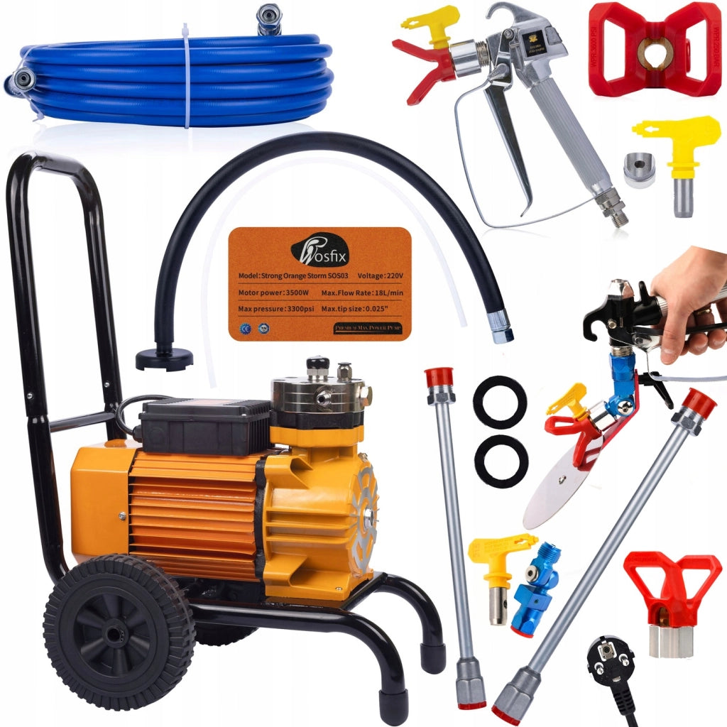 Set di Verniciatura Rosfix Strong Blue Storm SBS03 – Potente Motore 3500W, Pressione 22MPA, Flusso 18L/min
