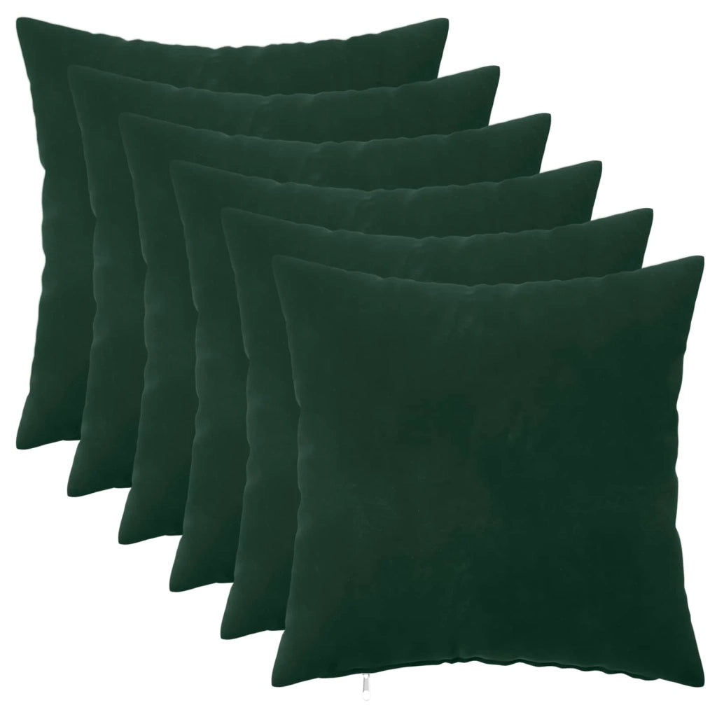 Cuscino con cuscino HEERLEN 6 pz Verde Scuro Velluto 924503