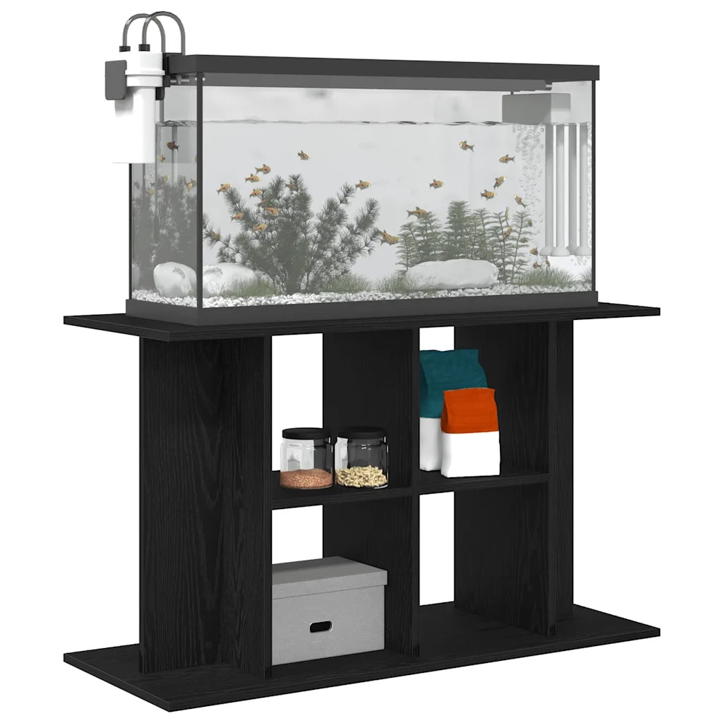 Supporto Acquario 100x40x60 cm Legno Multistrato Rovere Nero