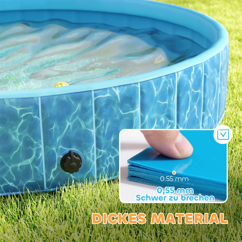 Piscina per Cani Pieghevole ¨C Zephmum ¨C Blu ?120x30 cm