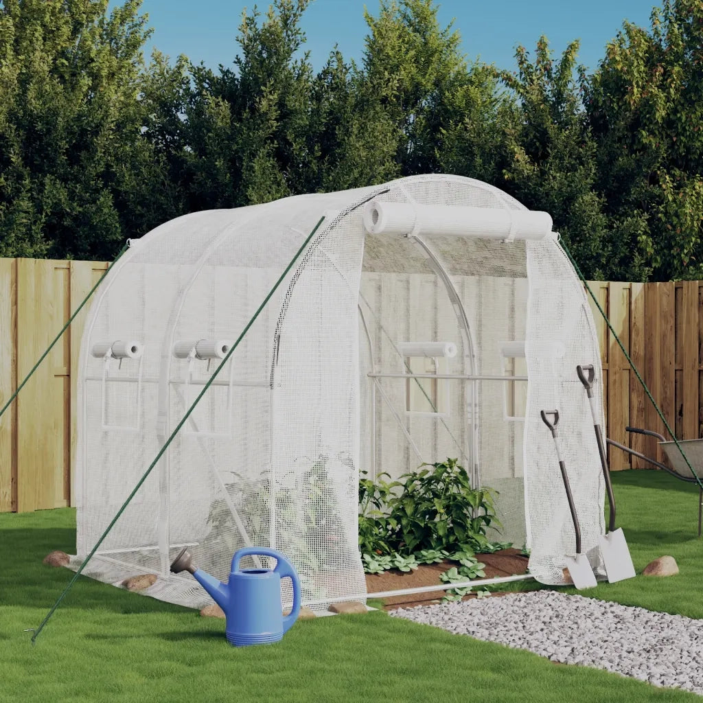 Serra con Telaio in Acciaio Bianco 4 m² 2x2x2 m 364075
