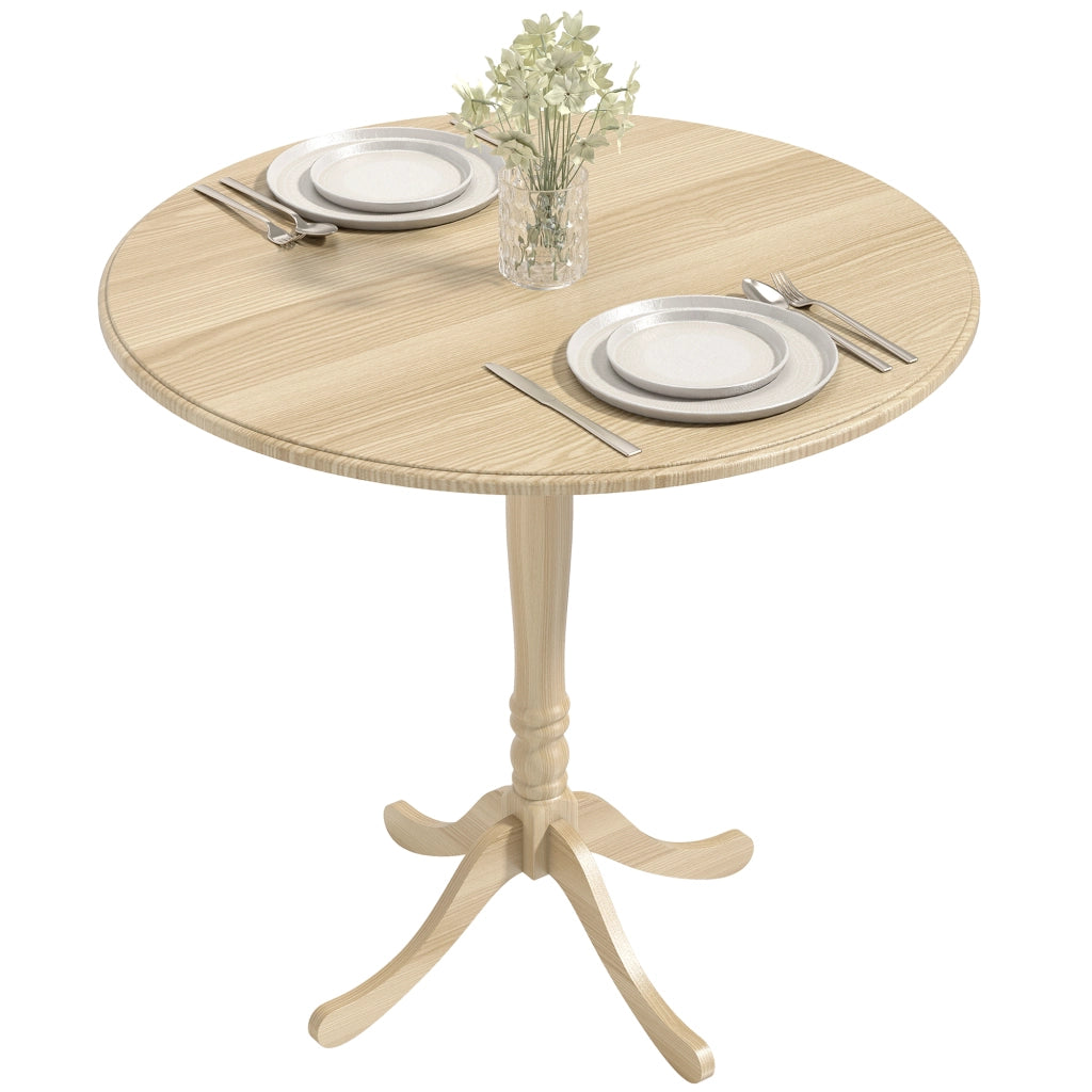 Tavolo da pranzo rotondo per 4 persone ¨C zephmum ¨C legno naturale, acciaio