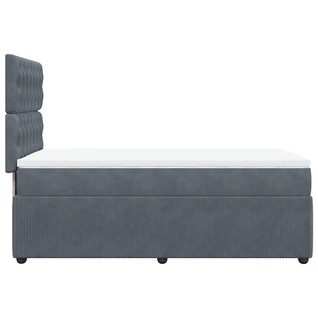 Giroletto a Molle con Materasso Grigio Scuro 90x200 cm Velluto 3294545