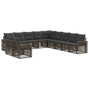 Set Divano da Giardino 11 pcs Grigio e Grigio Scuro polyrattan 3435176