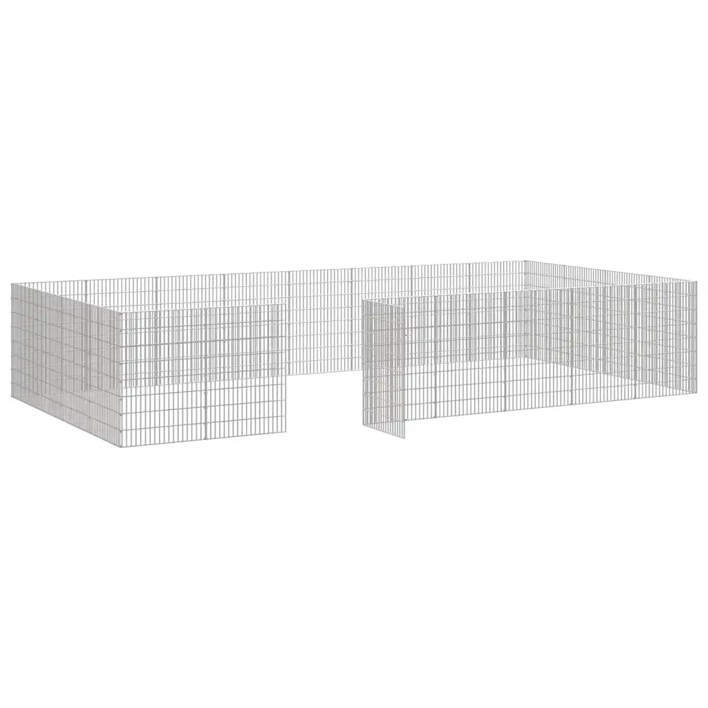 vidaXL Recinto per Animali Ruspante 24 Pannelli 54x80 cm Ferro Zincato