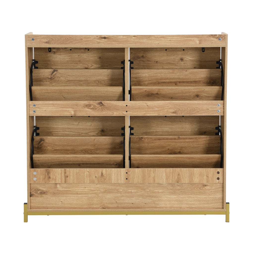 Scarpiera a ribalta salvaspazio in MDF effetto legno 108;5 x 24 x 100 cm