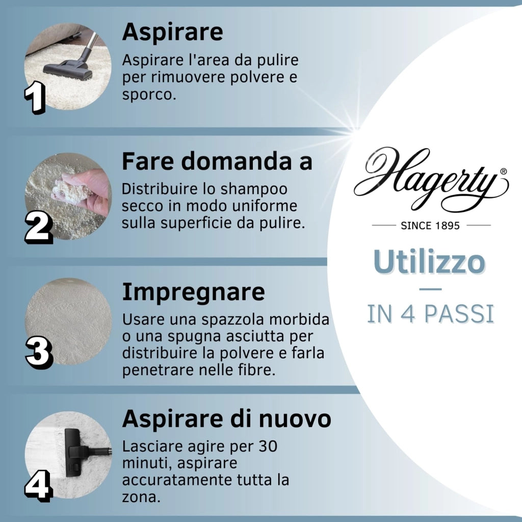 Dry Shampoo per Tessuti e Tappeti 500 g Hagerty