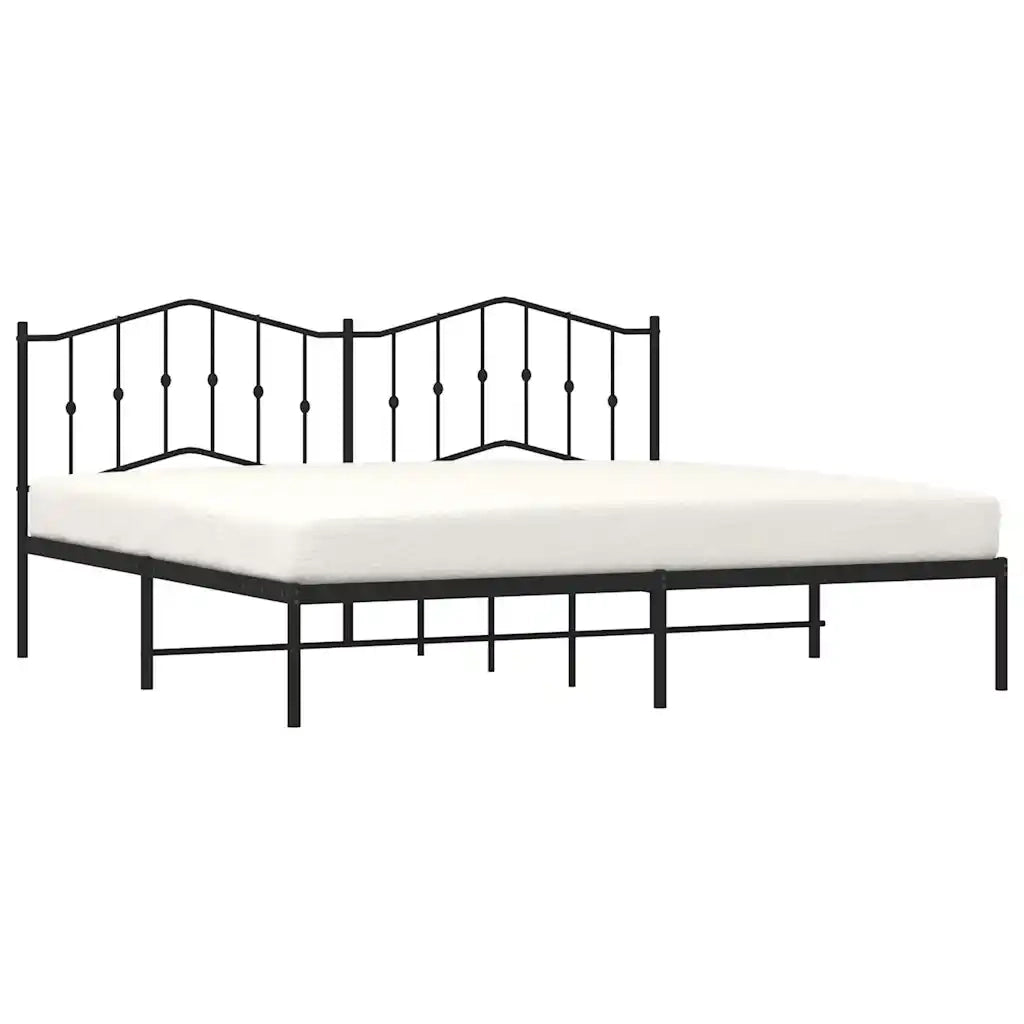 Giroletto con Testiera in Metallo Nero 193x203 cm 373795