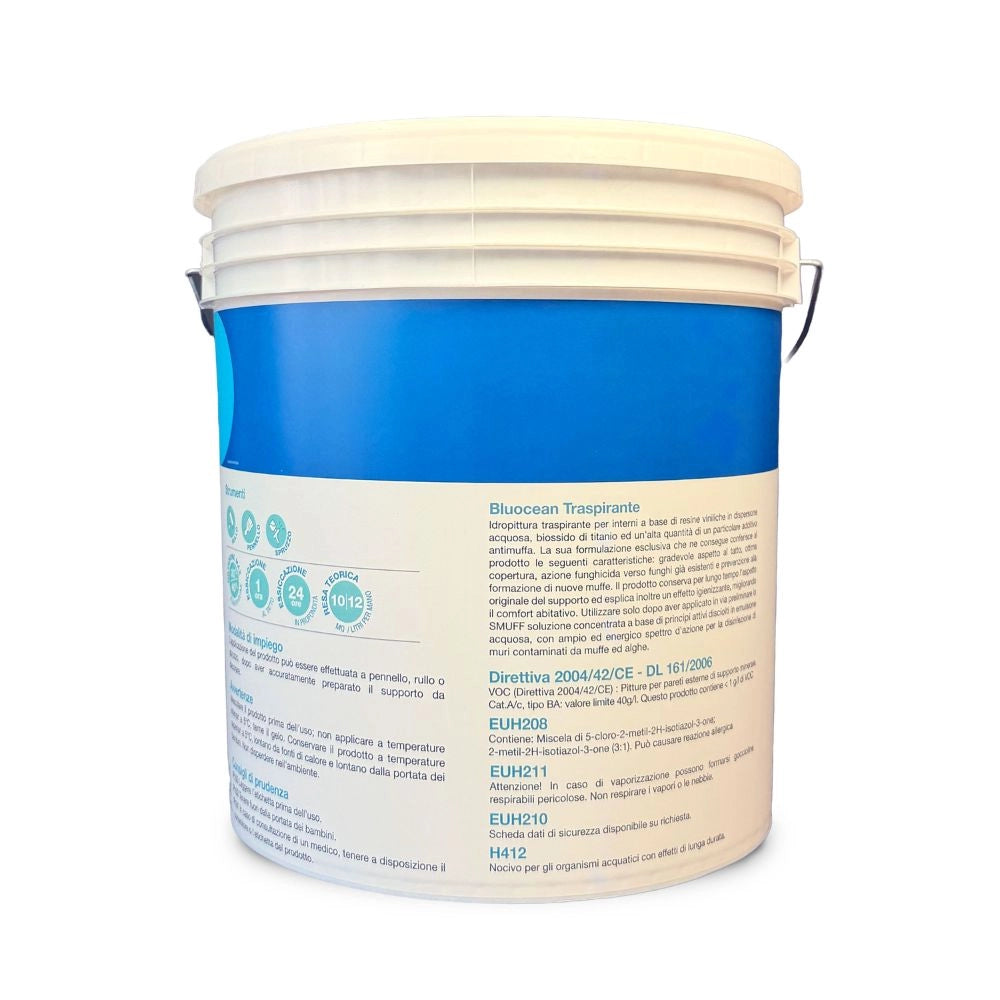 Damas kolor idropittura traspirante antimuffa bluocean interni *** formato 2.5 lt, confezione 1