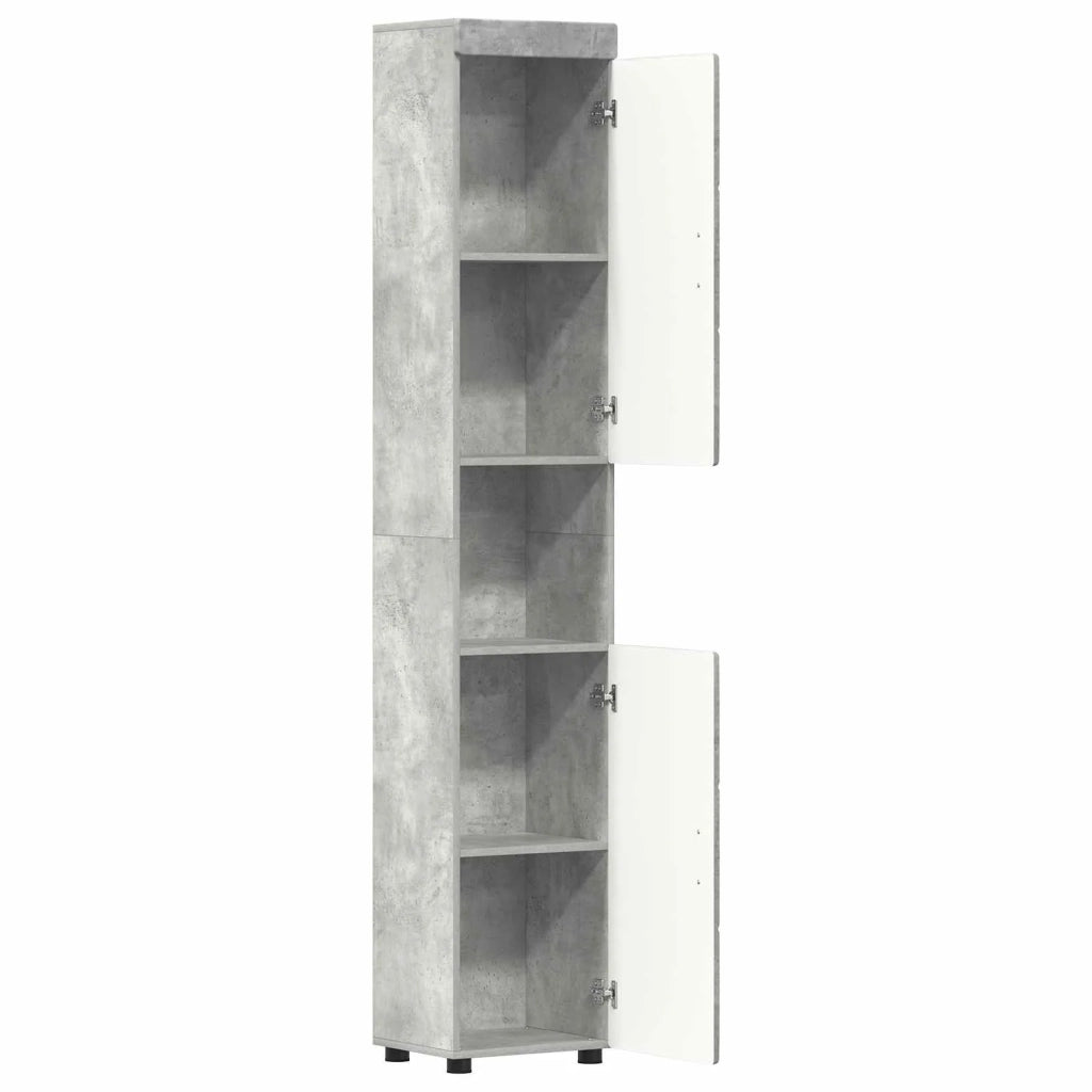 Set di Armadi da Bagno | Armadio da bagno TULUM Grigio cemento 37 x 31,5 x 203 cm