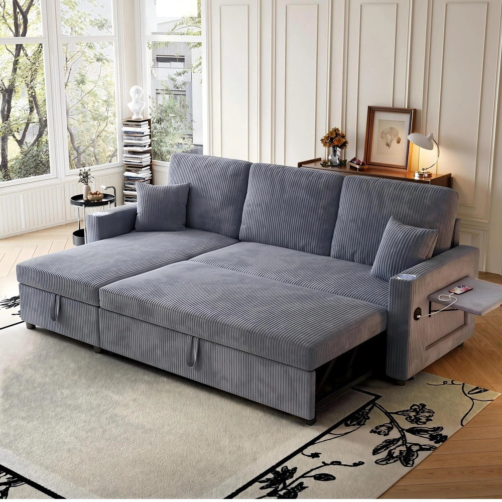 Divano Angolare con Dormeuse e Contenitore ¨C Xylo ¨C Modulare, Tessuto