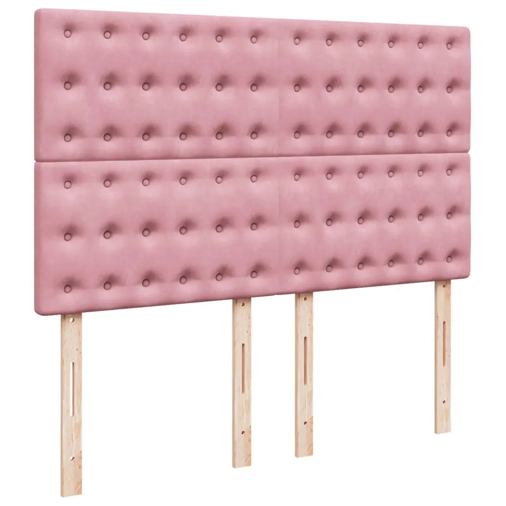 Giroletto a Molle con Materasso Rosa 160x200 cm in Velluto 3290971