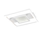 Plafoniera LED quadrata, metallo, bianco, 35x35 cm, Wheeler