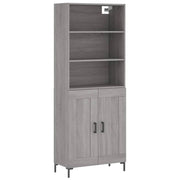 Buffet credenza cassettiera armadio mobile contenitore organizer cucina soggiorno salotto rovere Sonoma alto 69,5 x 34 x 180 cm legno ingegnerizzato grigio 02_0035424