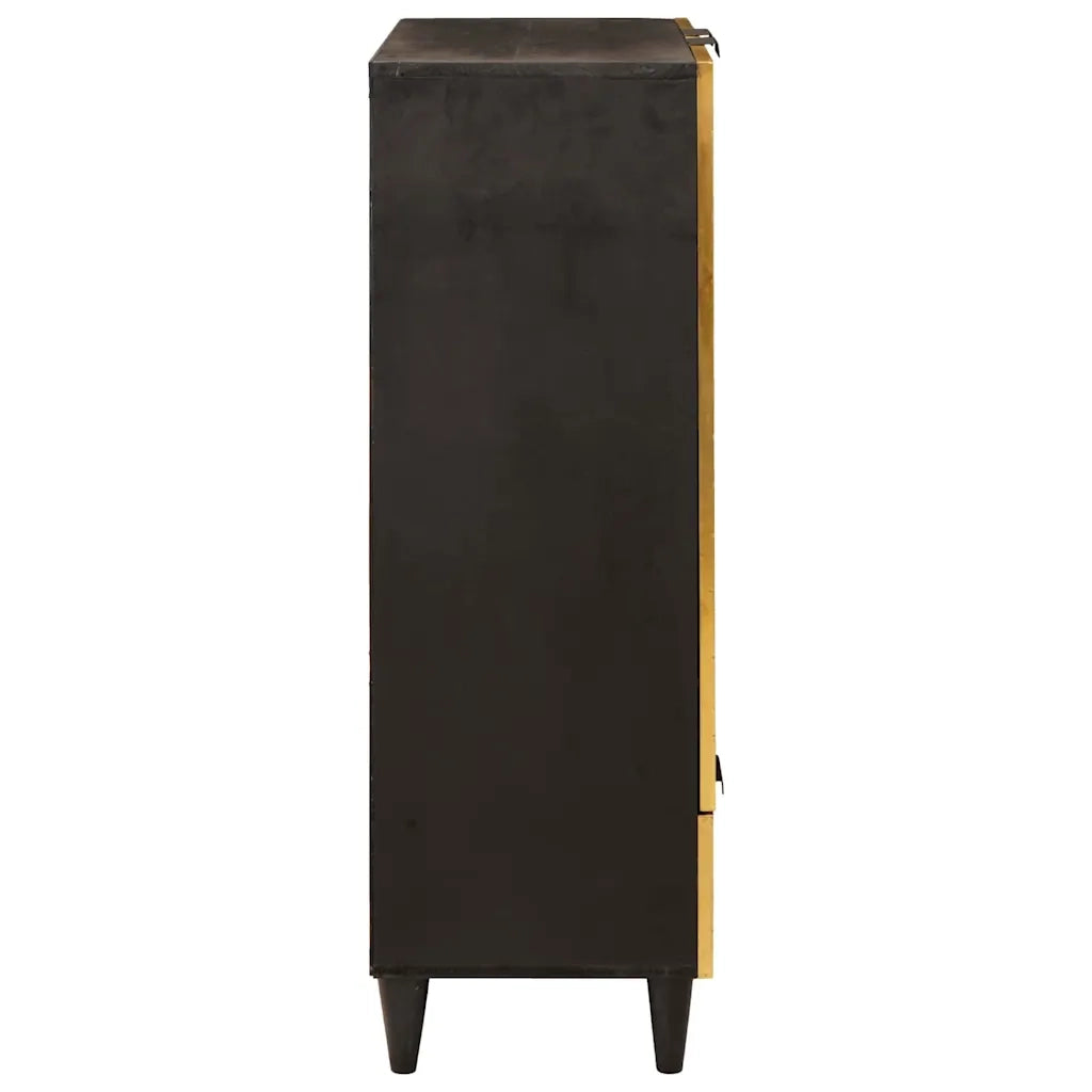 vidaXL Mobile laterale con cassetto Nero e Oro 60 x 33.5 x 100 cm